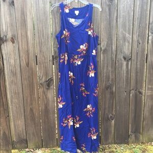 Tropical Print Blue Maxi NWOT